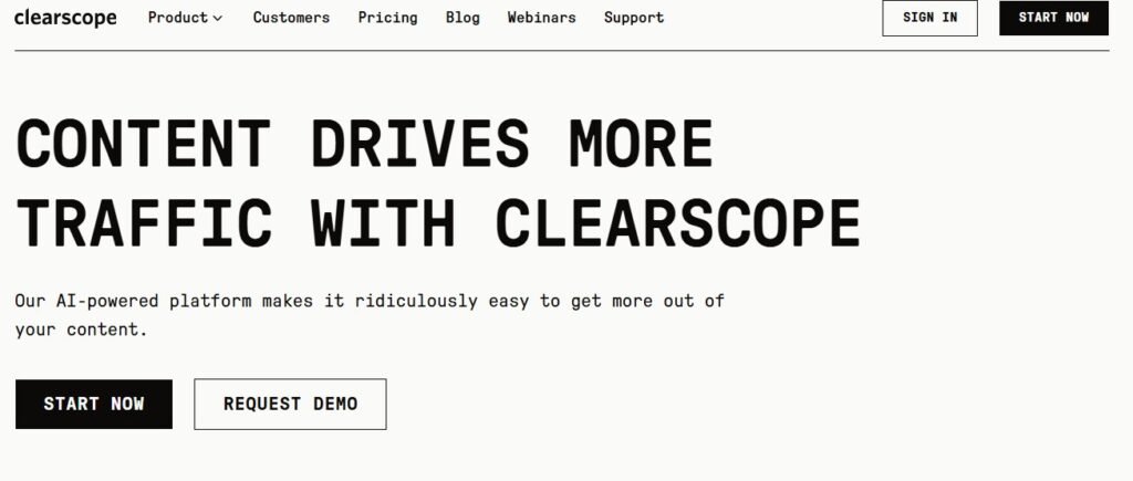 clearscope homepage
