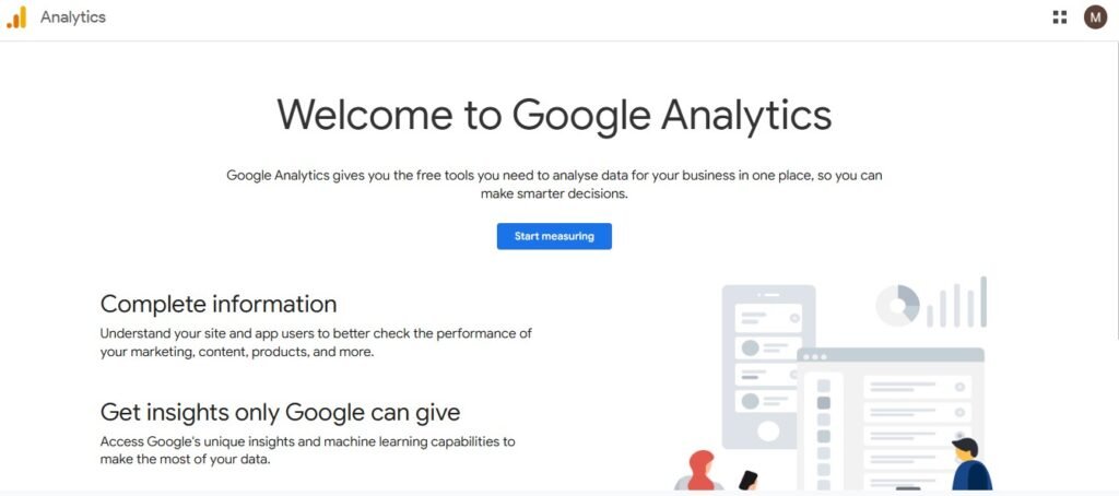 google analytics homepage