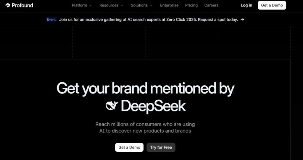 Profound homepage