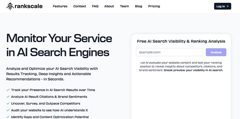 Rankscale homepage