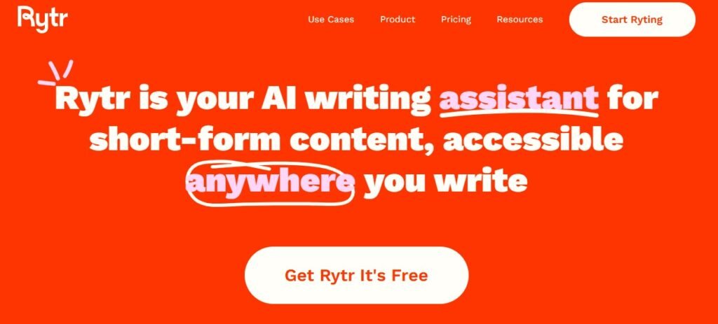 Rytr Home Page