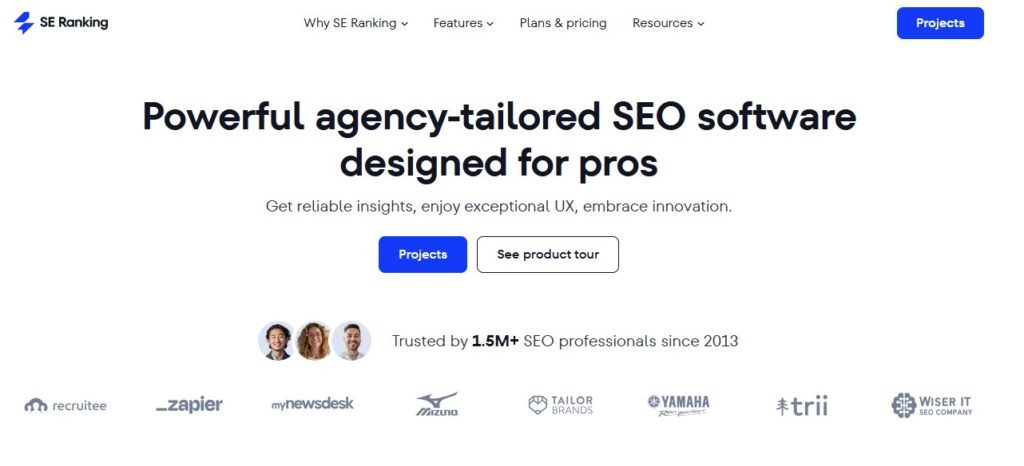 SE ranking homepage