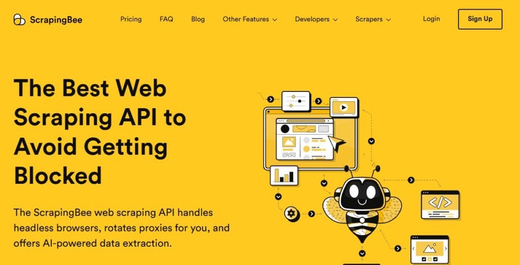 scrapingbee homepage