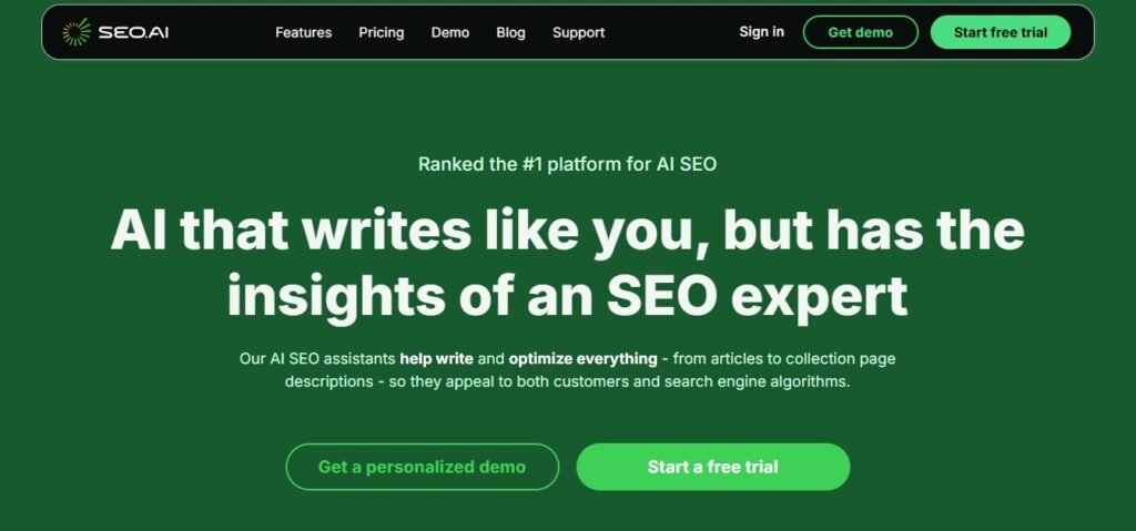 seo ai homepage