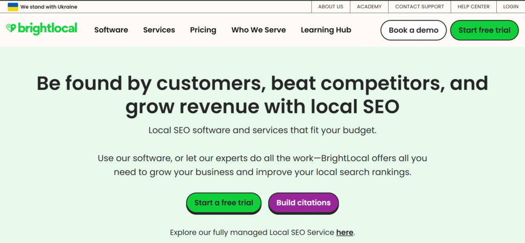 brightlocal homepage