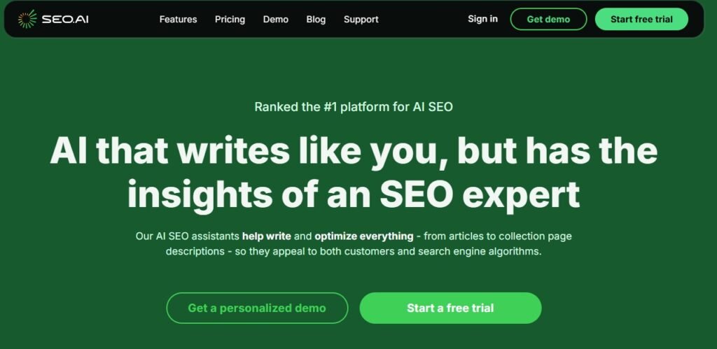 seo ai homepage