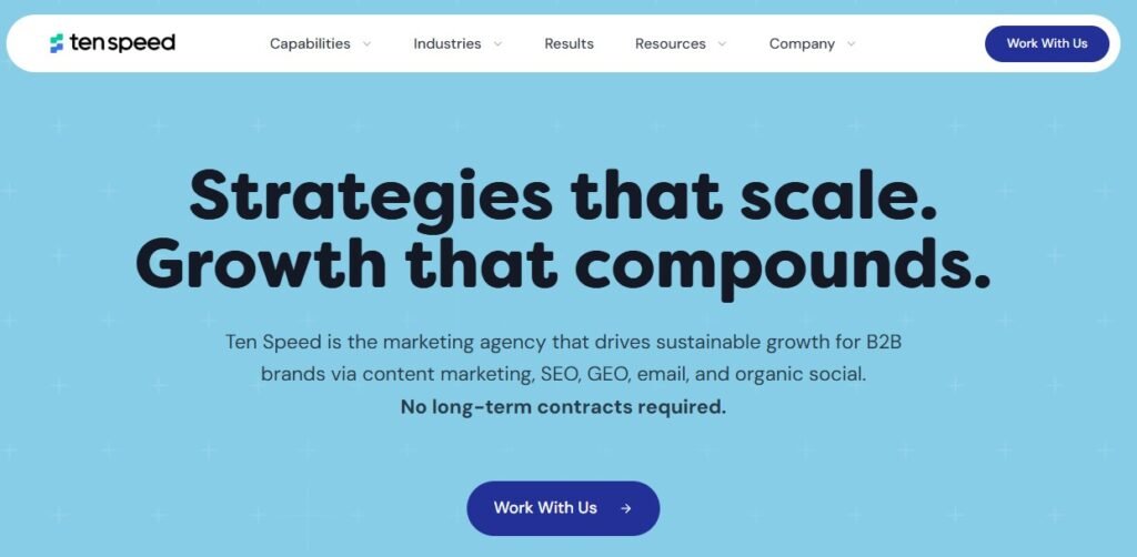 Tenspeed homepage