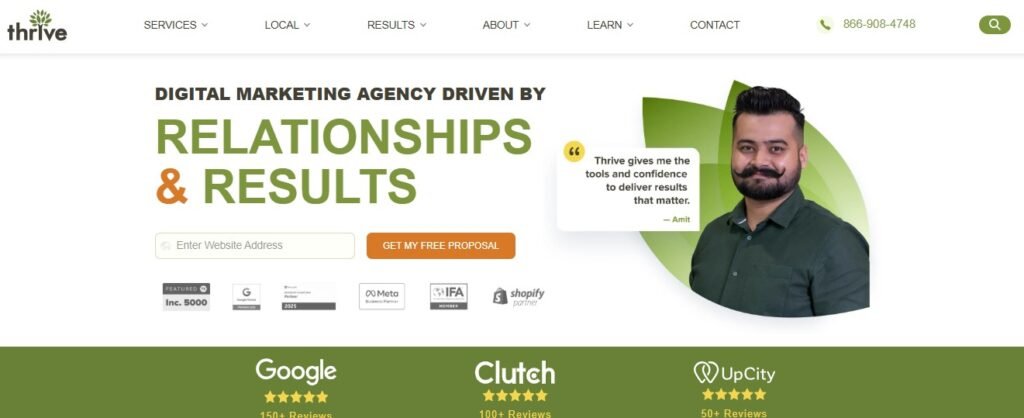 thrive agency homepage
