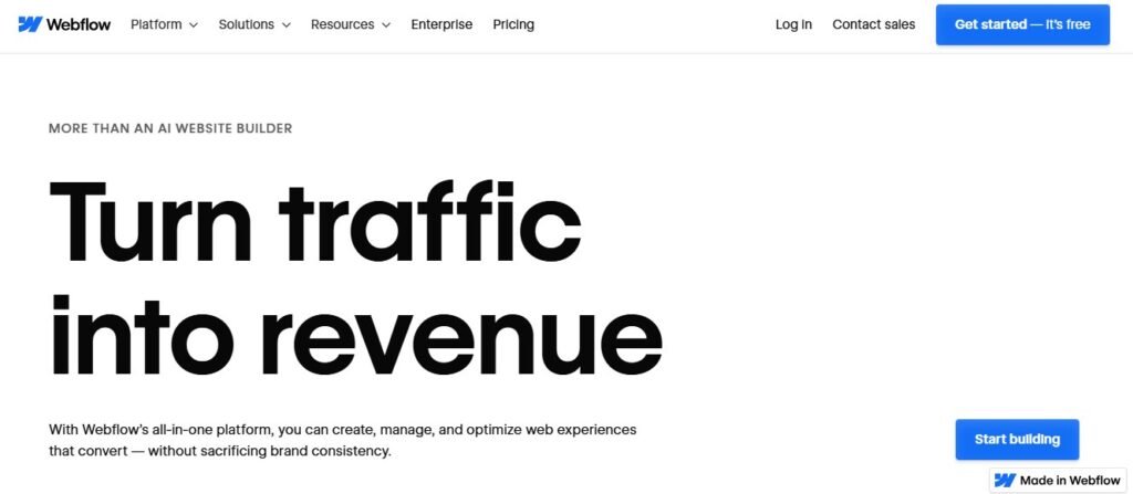 webflow homepage