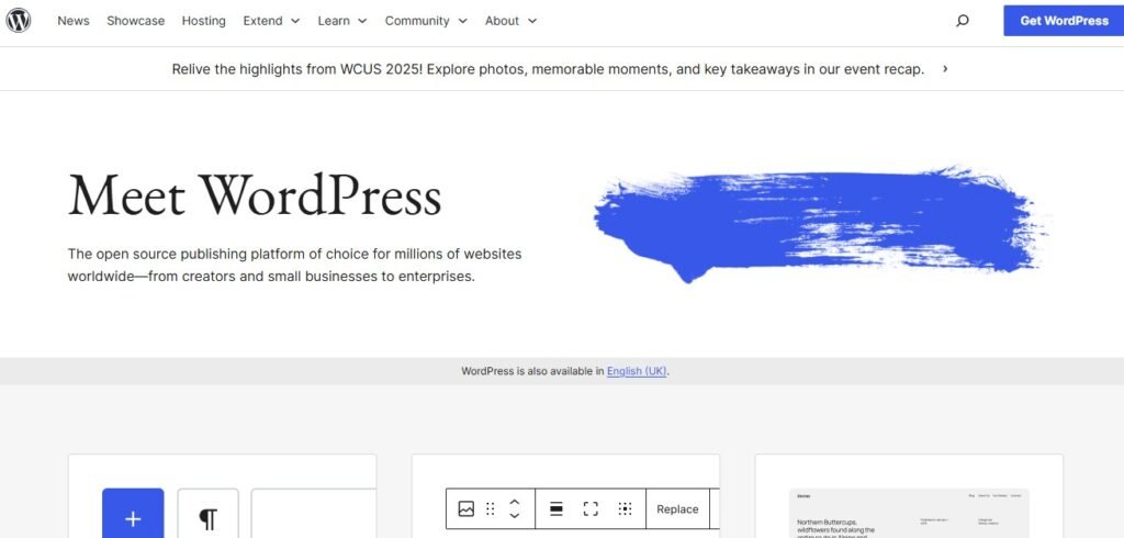 wordpress homepage